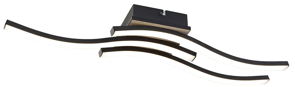 Design mennyezeti lámpa fekete fával, LED-del, 3 lámpás - Vanesa