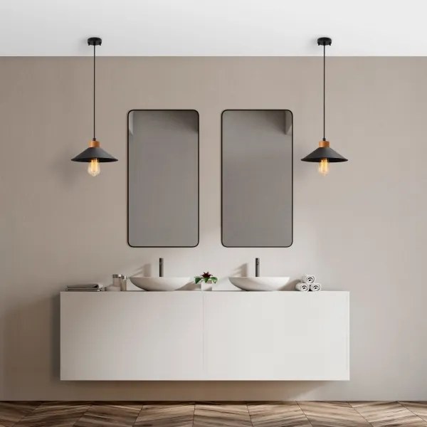 Kábelcsillár MANAVGAT 1xE27/40W/230V fekete/barna