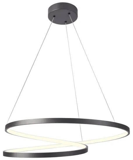 LED Csillár zsinóron ZEFIRA LED/52W/230V 4000K átm. 60 cm antracit