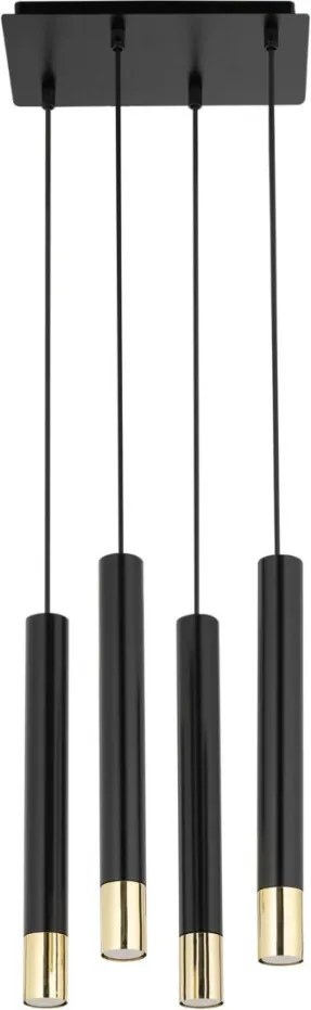 SIGMA LIGHTING 33396 SOPEL Többágú Függesztett Lámpa Fekete, Arany GU11 IP20