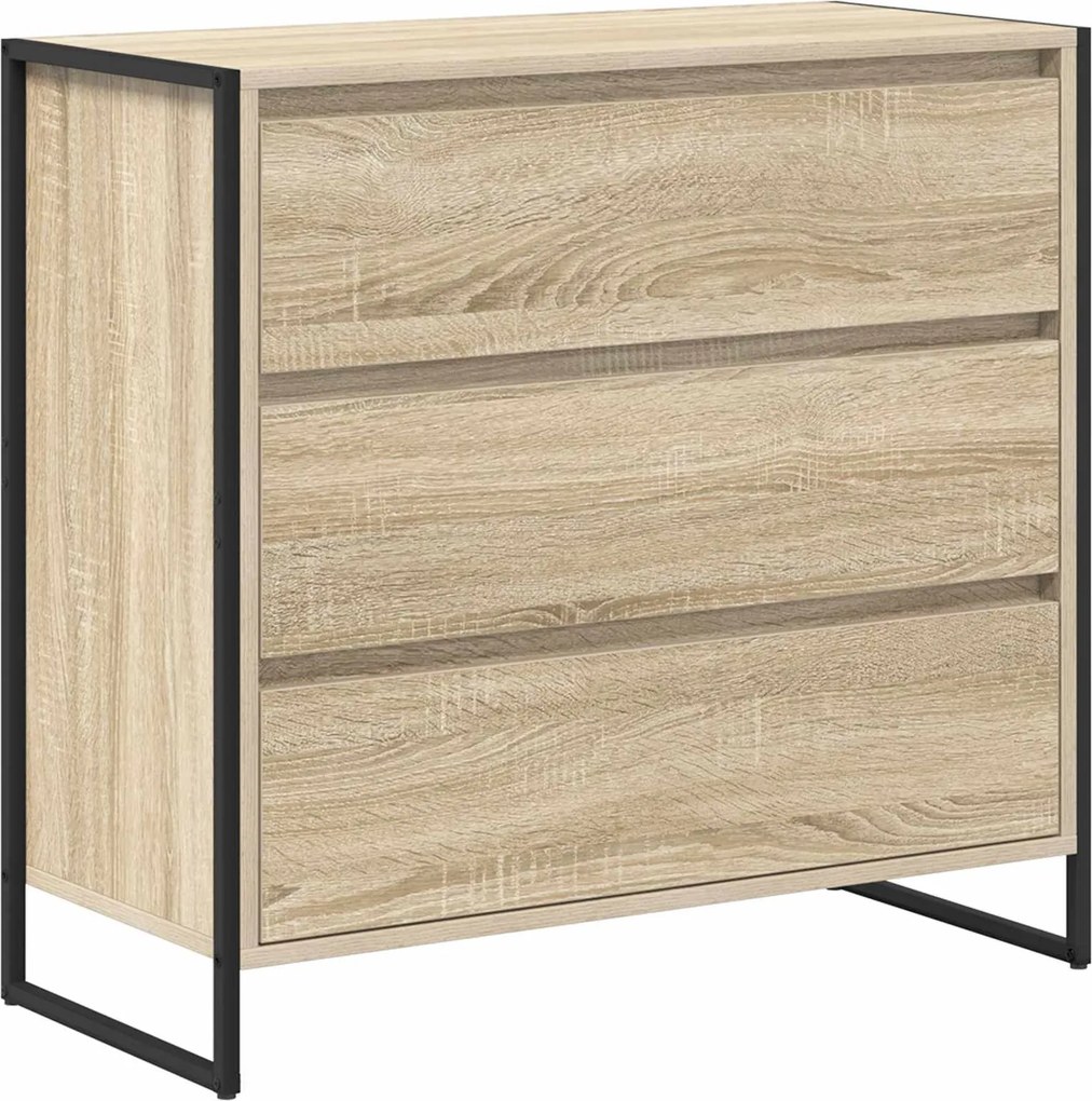 vidaXL Széf fiókkal Sonoma 79 x 36 x 75.5 cm Faanyag