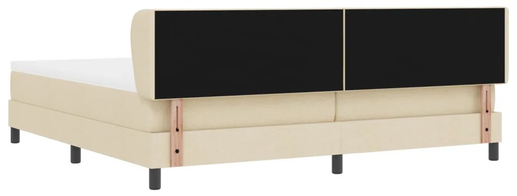 Boxspring Ágy Mattal Krém 200x200 cm Szövet