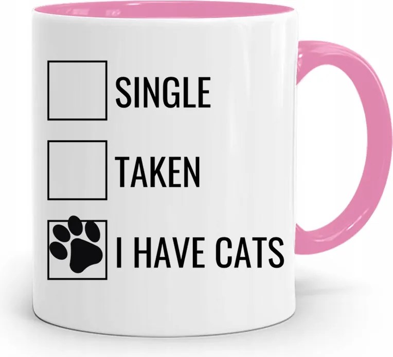 Rózsaszín Bögre Vicces És Have Cats Ajándék fényképes nyomtatással