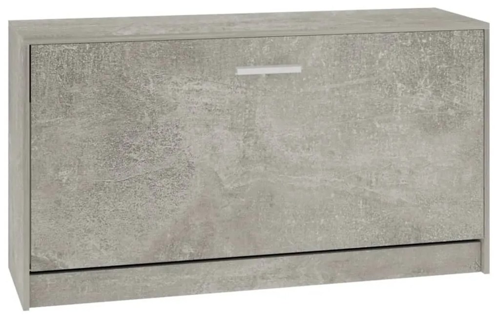 betonszürke szerelt fa cipőtároló pad 80x24x45 cm
