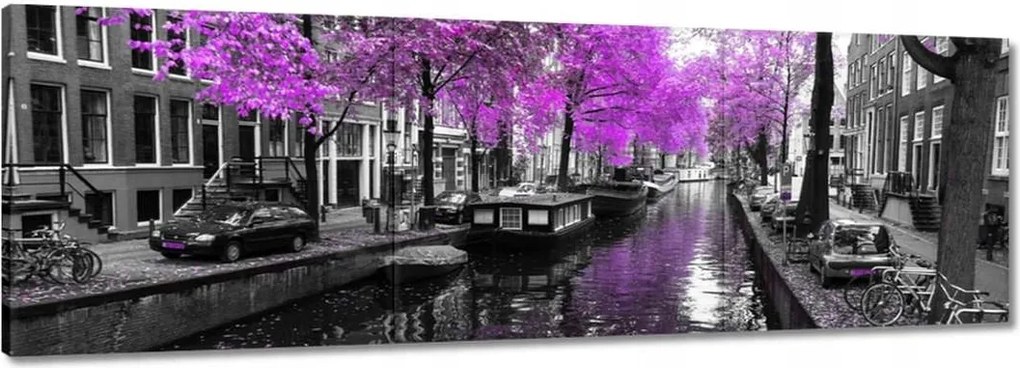 Vászonkép 90x30 Holland tájkép Folyó Ams