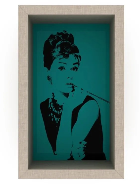 Pop art stílusú falipolc, 22x36 cm, türkiz - AUDREY