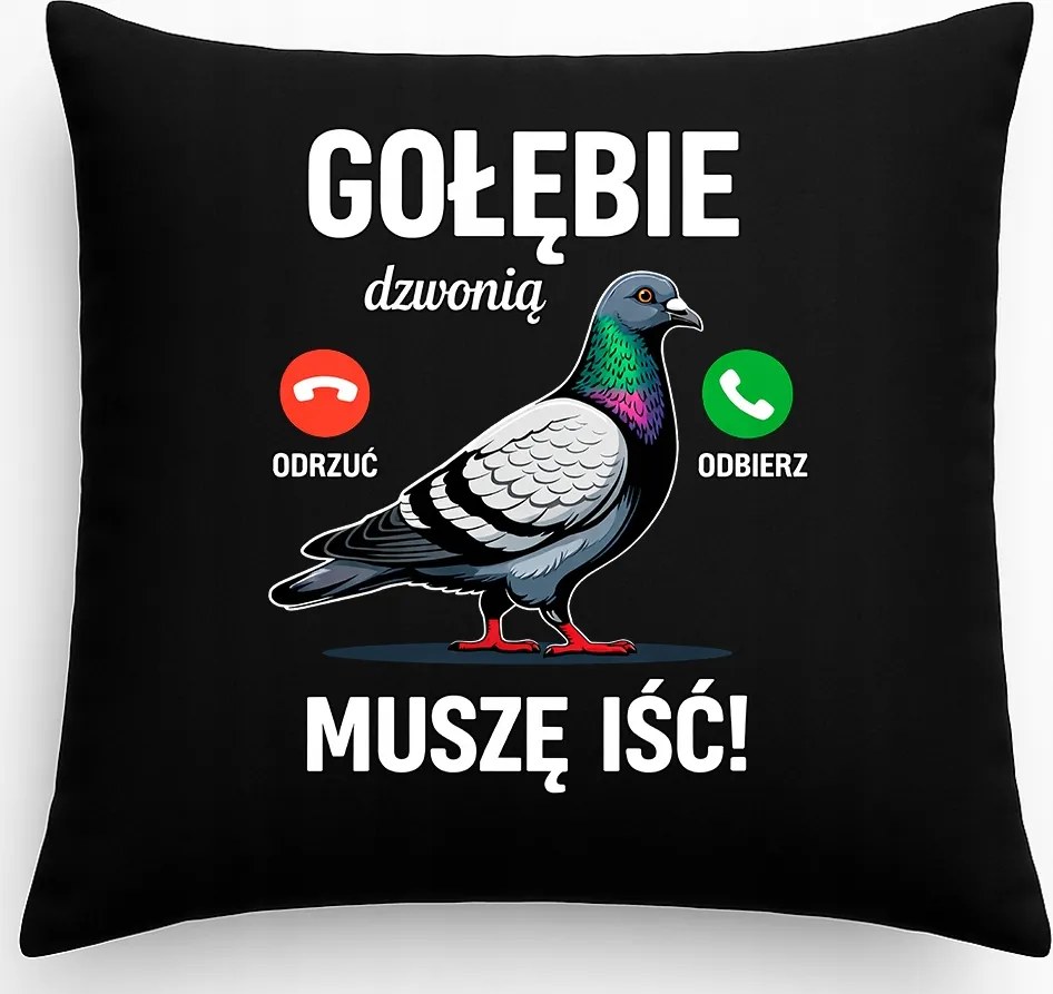 Galambász párna A galambok csengetnek Mennem kell Fekete