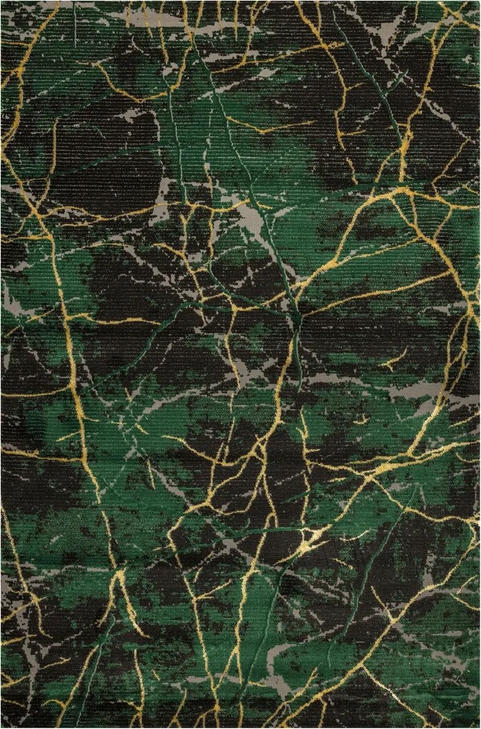 Diamond Szőnyeg Márvány Üveg Zöld Szürke Arany Nappaliba 133x190 cm