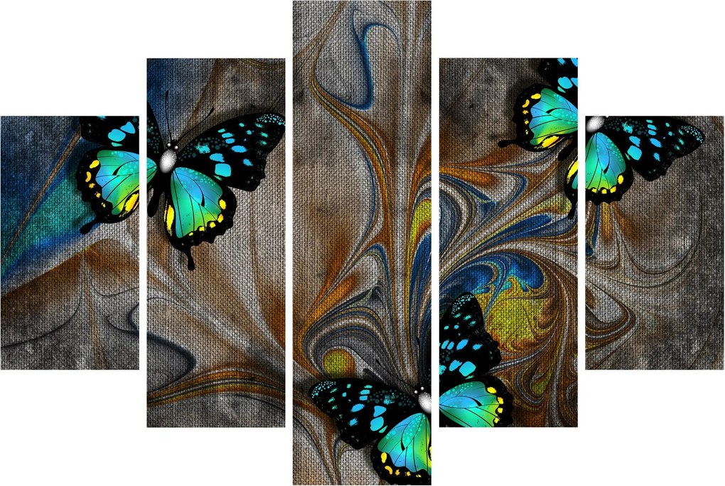 Kép - fényes pillangók képben (150x105 cm)