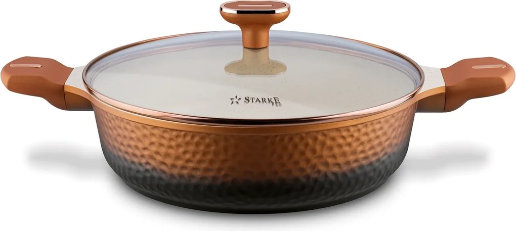Hagyományos serpenyő Starke Pro Texture Copper 28 cm non-stick