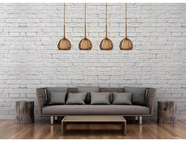 Klausen 114002 - Csillár zsinóron NEST 4xE14/6W/230V réz