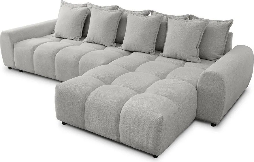 Világosszürke sarokkanapé (jobb oldali-heverő résszel) Albane – Ropez