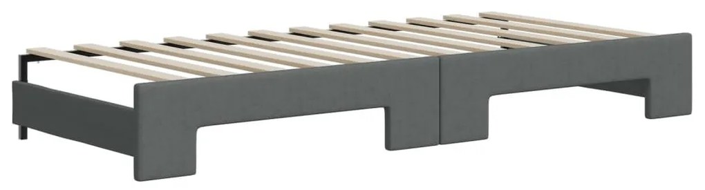 sötétszürke kihúzható szövet heverő fiókkal 100 x 200 cm