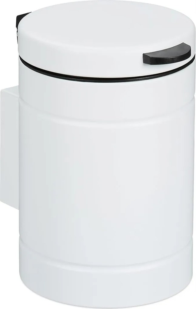 Relaxdays Függő fürdőszobai szemetes kosár Fehér 3L r118