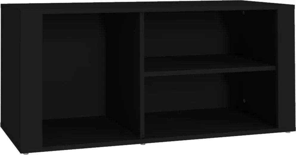 vidaXL fekete szerelt fa cipősszekrény 100x35x45 cm