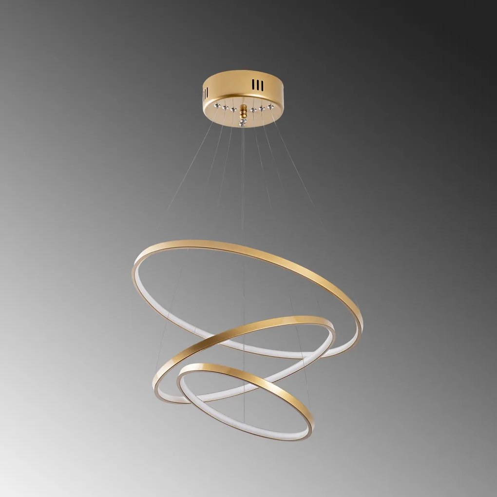 Simit 13700 arany fém LED függőlámpa, 50 x 50 cm