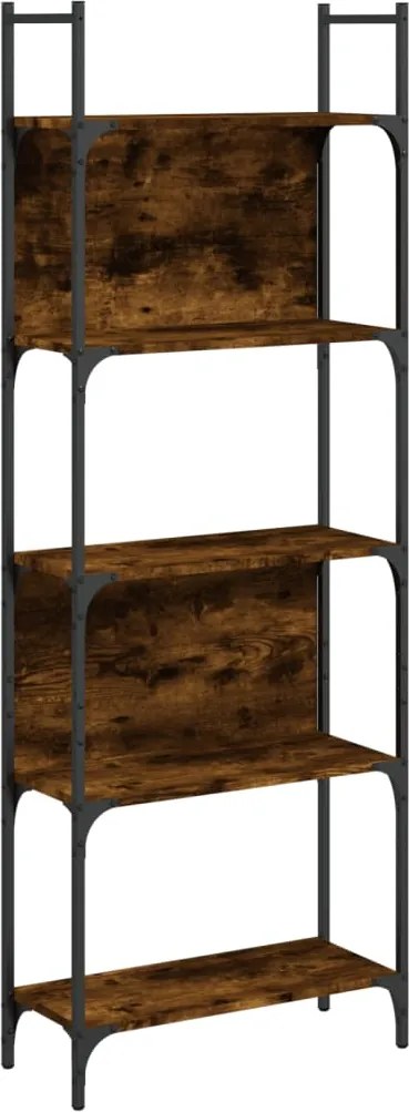 vidaXL 5 szintes füstös tölgy szerelt fa könyvespolc 60,5x24x166,5 cm