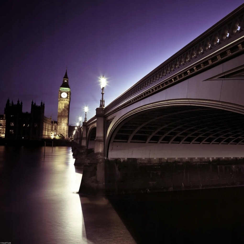 Poszter 40x40cm Westminster híd éjszaka, Assaf Frank