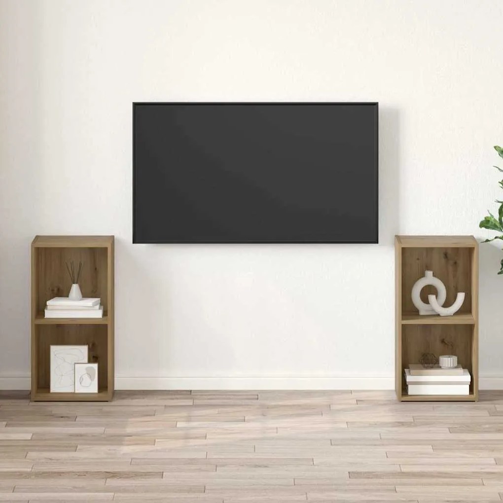 TV szekrény garnitúra 2 pcs kézműves tölgy 72 x 35 x 36.5 cm