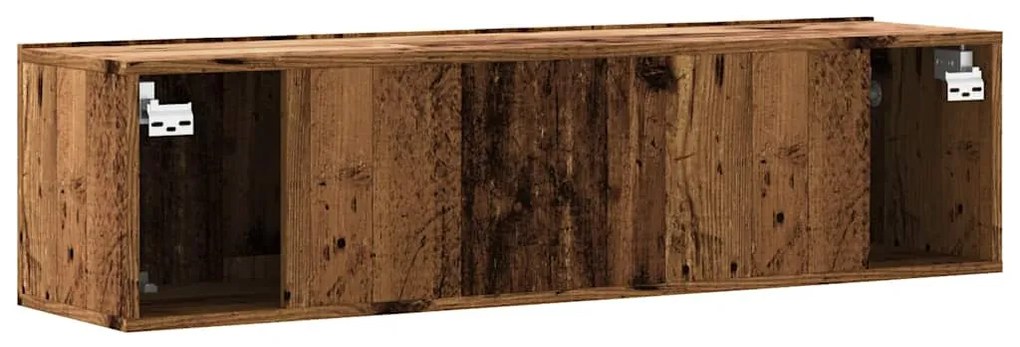 antik fa színű szerelt fa fali TV-szekrény 120 x 30 x 30 cm