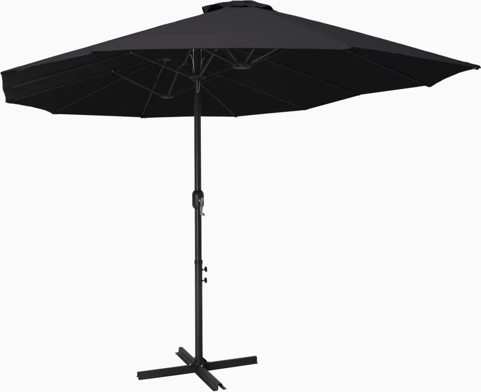 vidaXL fekete kültéri napernyő alumíniumrúddal 460 x 270 cm