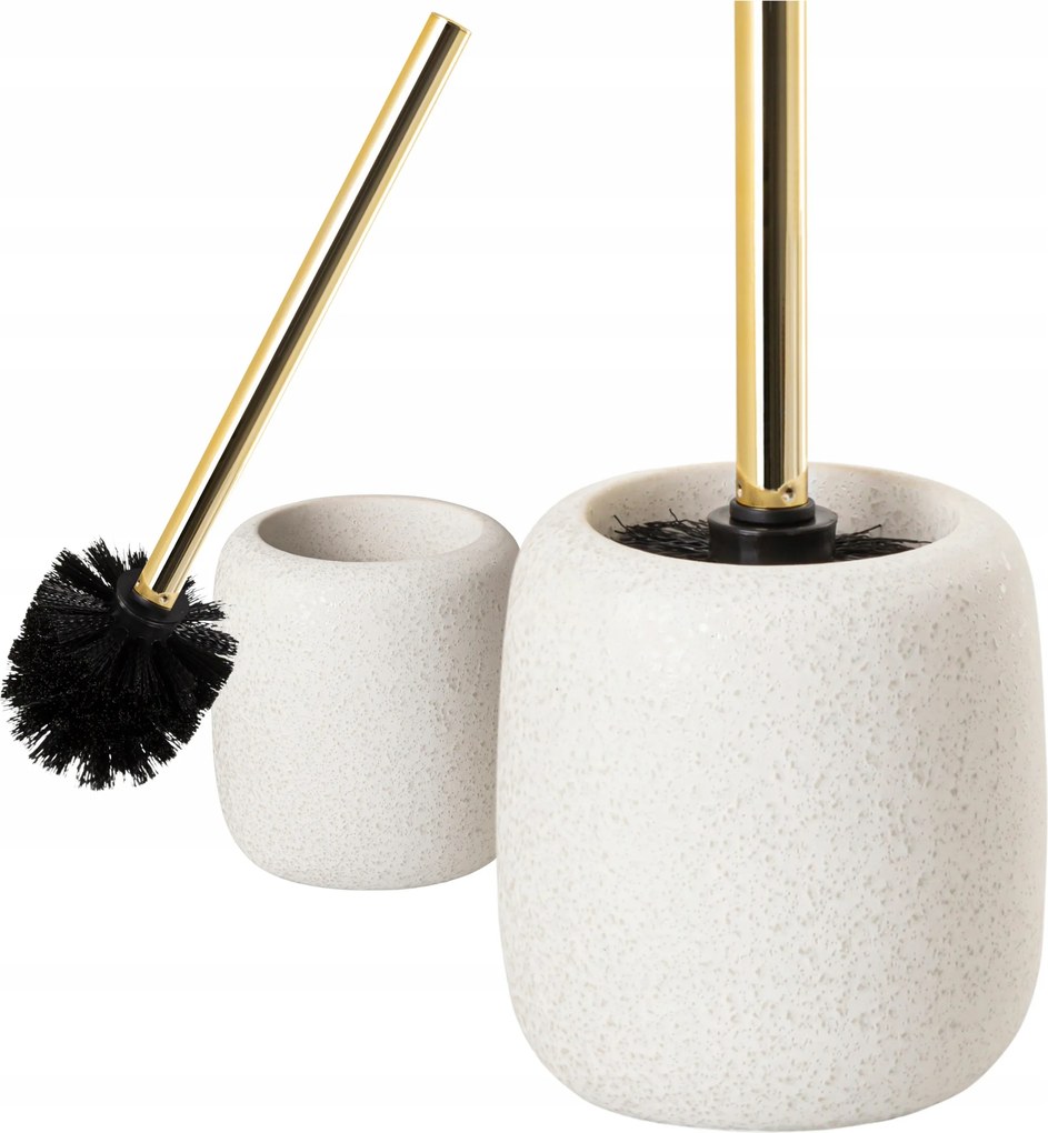 Wc kefe tárolóval Kerámia fehér arany Bonita szett