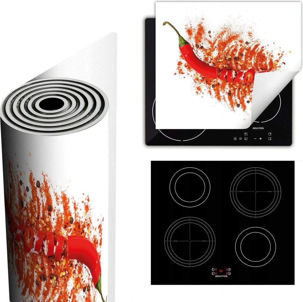 Tűzhelyvédő Szőnyeg Több Hely 60x52 piros chili