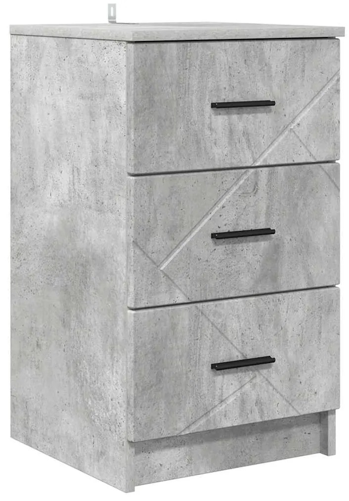 Éjjeliszekrény fiókkal Beton szürke 38 x 38 x 66 cm Faanyag