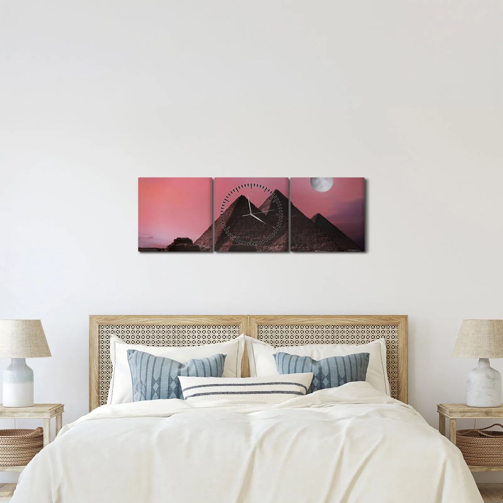Kép - Piramisok giza, Egyiptom (órával) (90x30 cm)