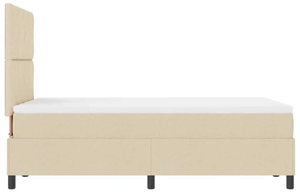 rugós ágy matraccal és LED világítással, krém színben, 120 x 200 cm, szövet