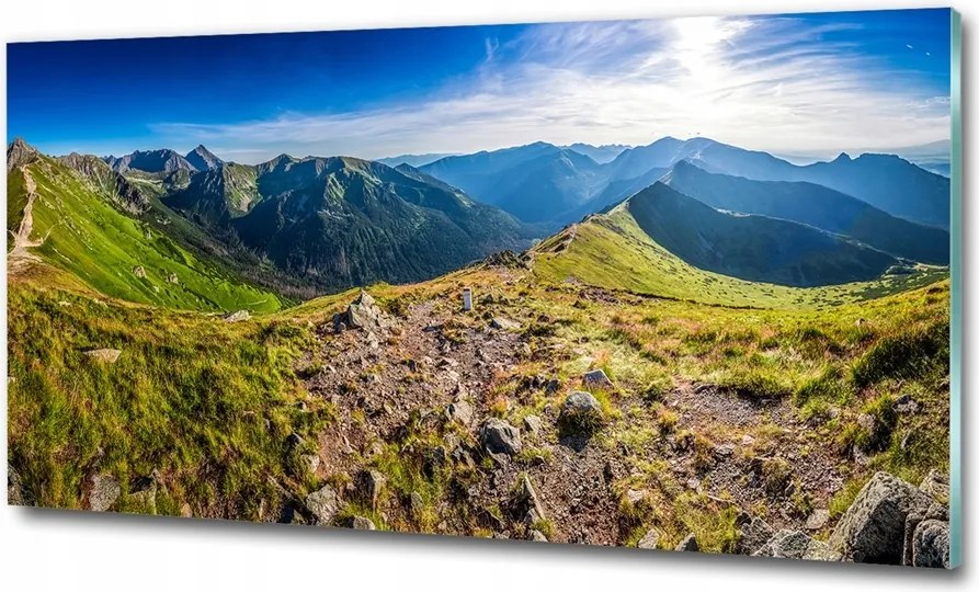 Fotó üvegkép Tó a hegyekben 125x50