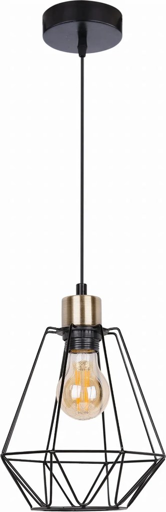 Candellux Primo Függőlámpa Fekete-Arany 1xE27 Fém, 60W