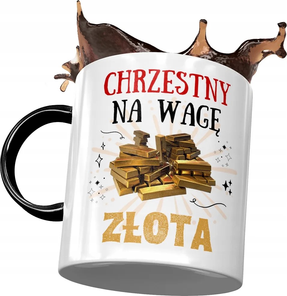 Fekete Bögre Keresztelőre Születésnapra Ajándék Nyomtatott Fotóval