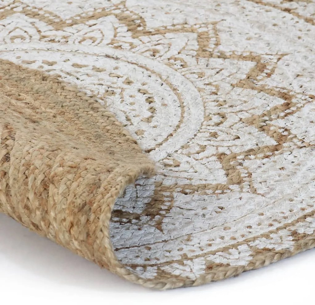 kör alakú, fonott juta szőnyeg nyomott mintával 90 cm