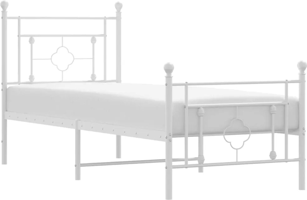 vidaXL fehér fém ágykeret fej- és lábtámlával 80x200 cm