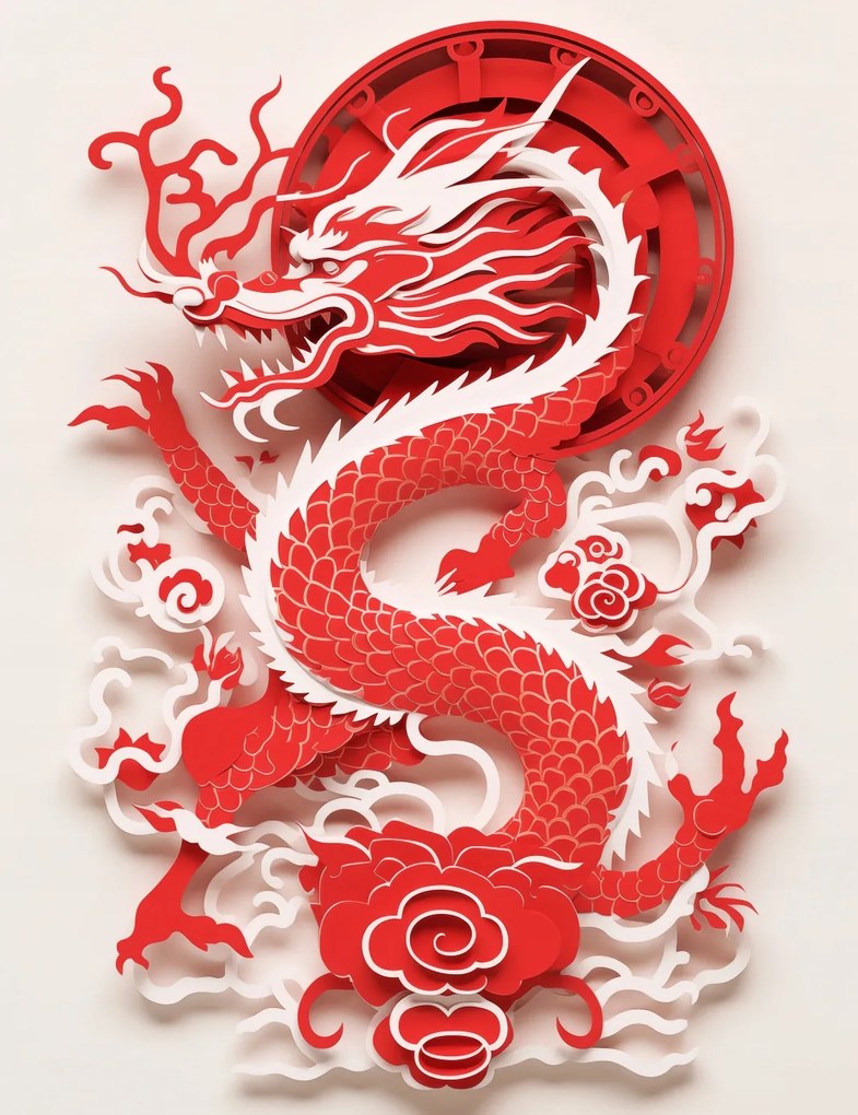 Poszter 50x65cm Vörös sárkány