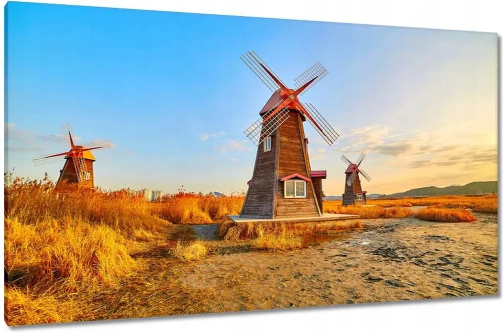 Festmények 120x70 Fa szélmalom