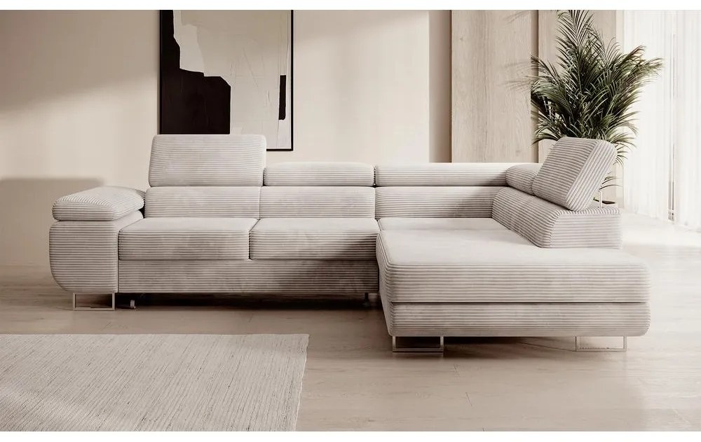 Sarokkanapé Stiletto (J) (bézs szürke + ezüst). 1099691
