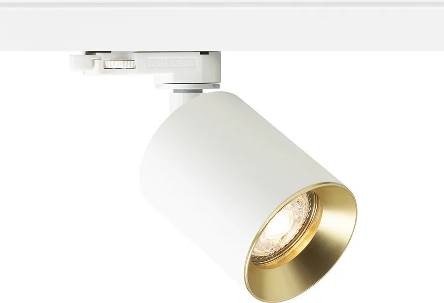 RENDL DARIO háromáramkörös sínre fehér szálcsiszolt sárgaréz 230V LED GU10 9W