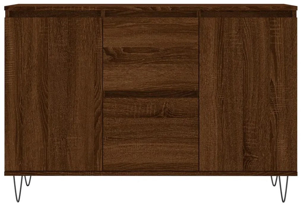 barna tölgyszínű szerelt fa tálalószekrény 104 x 35 x 70 cm