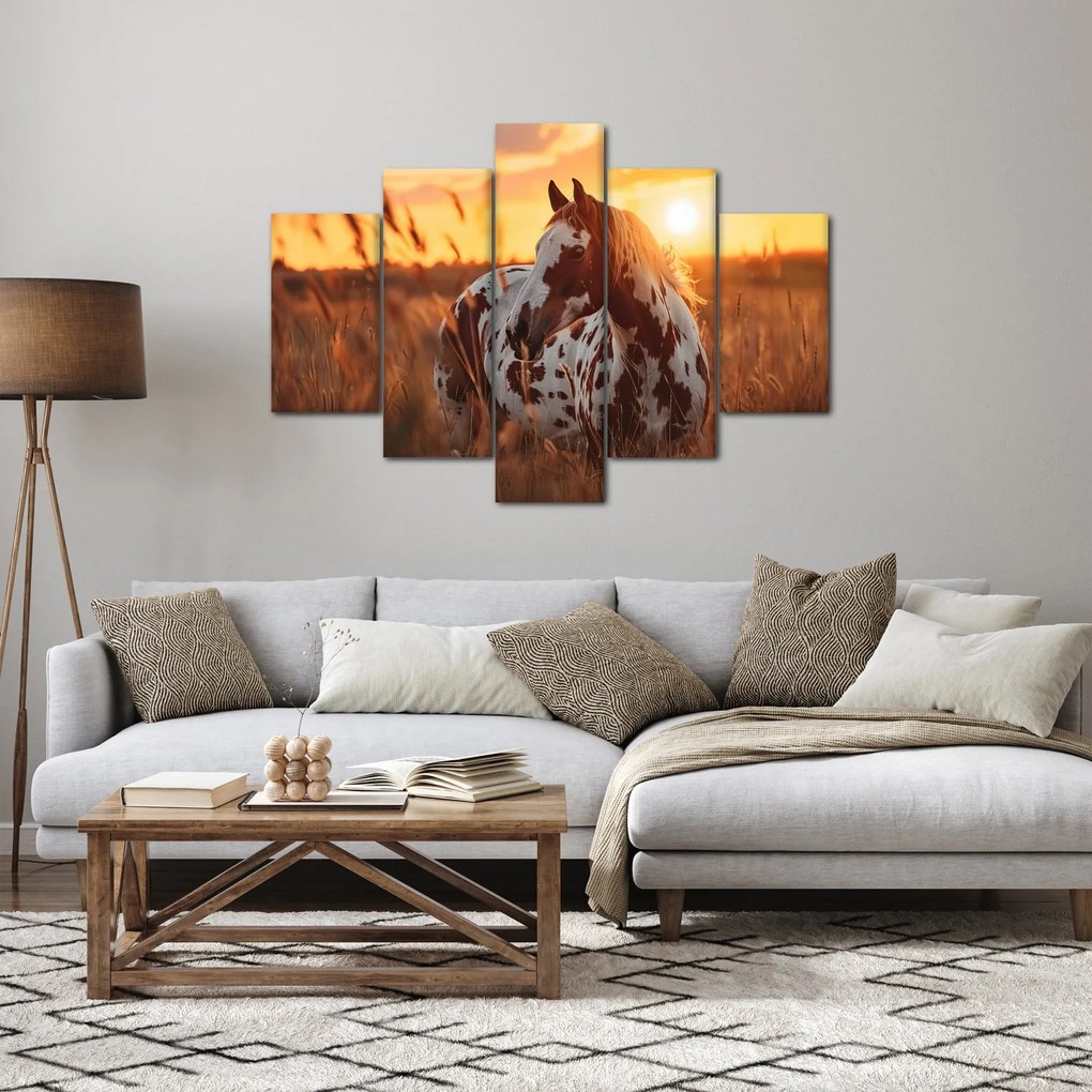 Kép - Ló naplementében (150x105 cm)