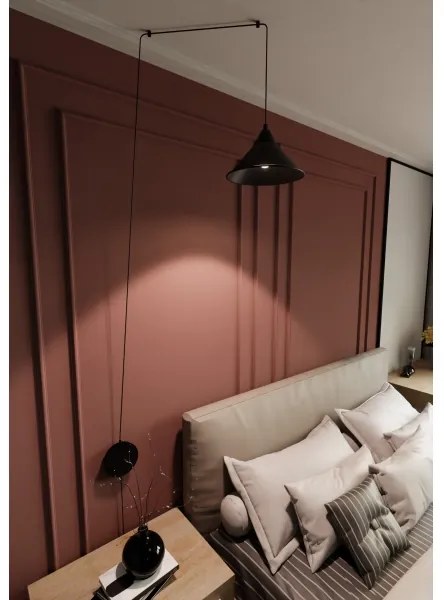 Csillár zsinóron ABRAMO 1xE27/15W/230V fekete