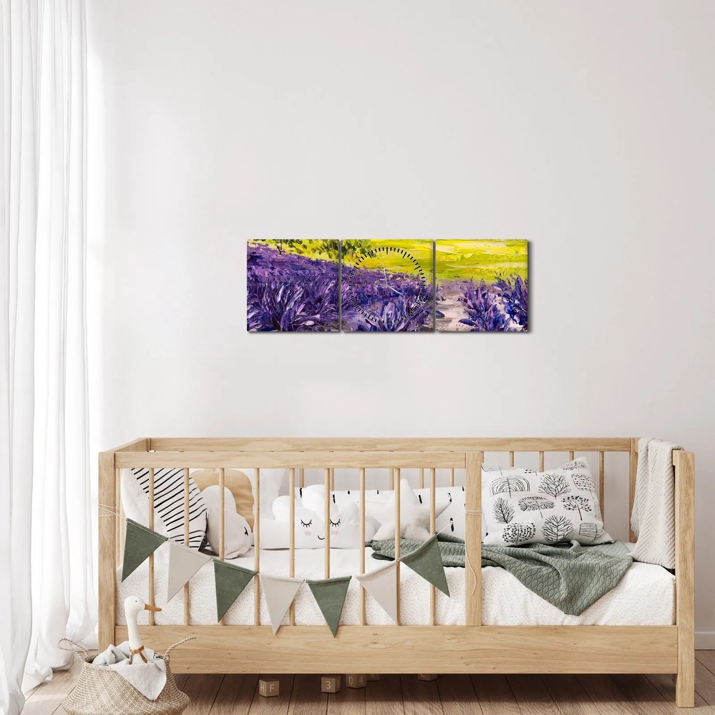 Kép - Provence, franciaország, olajfestmény (órával) (90x30 cm)
