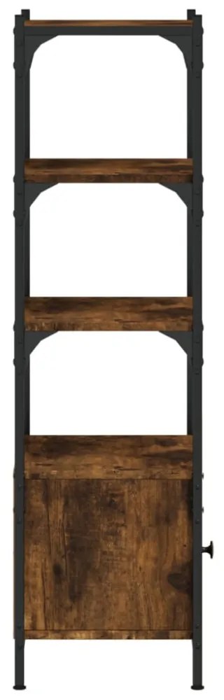 3 szintes füstös tölgy szerelt fa könyvespolc 41x30x109,5 cm