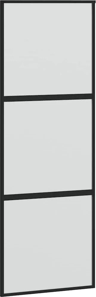 vidaXL fekete edzett üveg és alumínium tolóajtó 76 x 205 cm