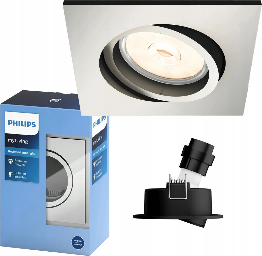 Süllyesztett spot lámpatest GU10 króm Donegal Philips