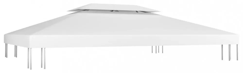 fehér kétszintes pavilon-tetőponyva 310 g/m² 4 x 3 m