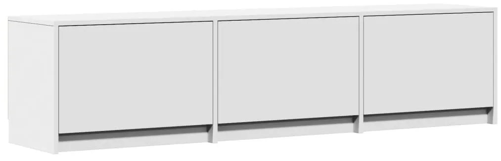 fehér szerelt fa TV-szekrény LED-ekkel 165 x 34 x 40 cm