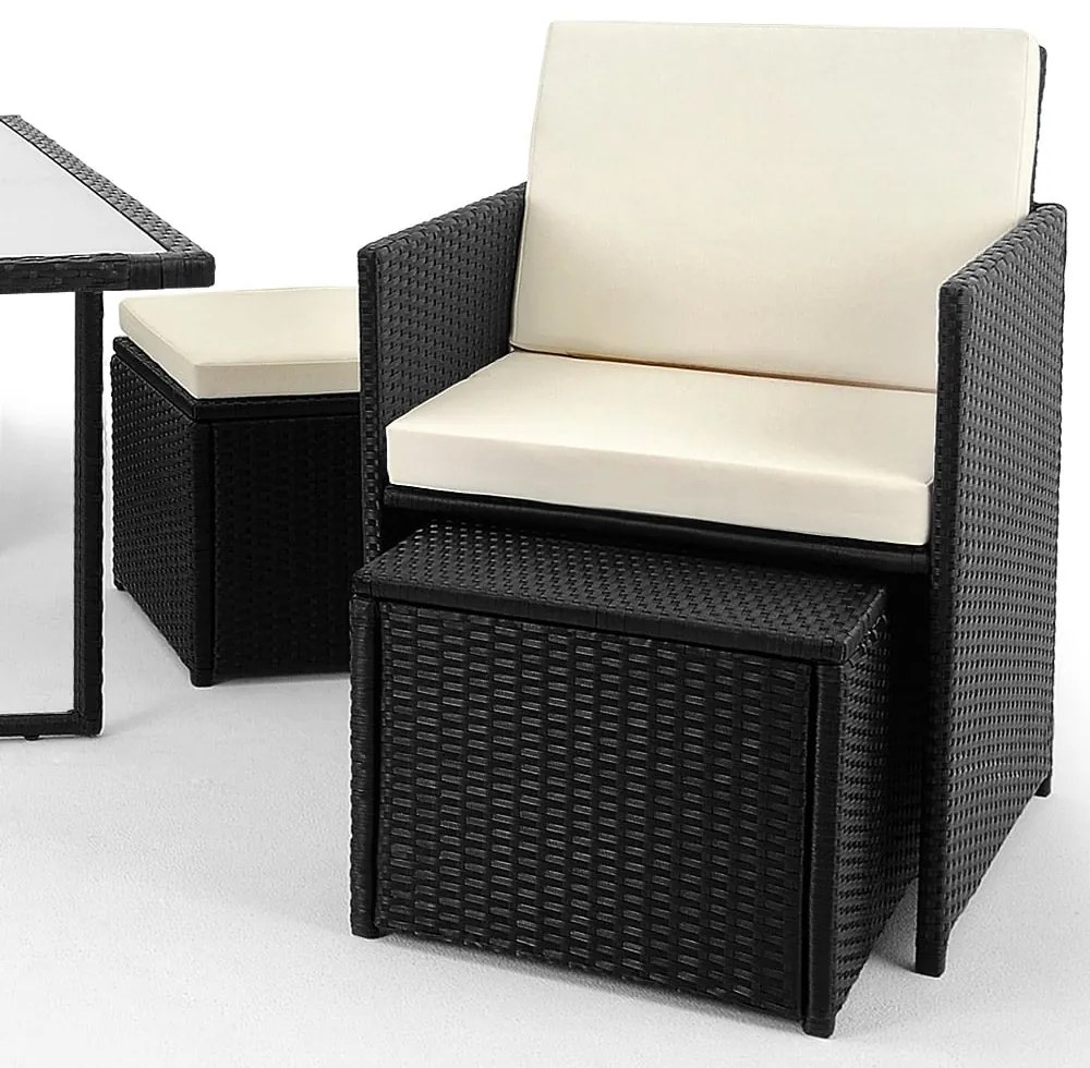 Casaria® Kerti rattan szett America 4+4 - antracit