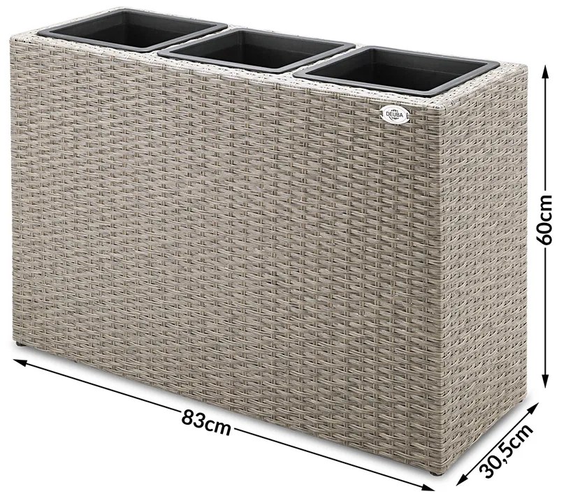 Casaria® Virágcserép 83x30,5x60cm - krém